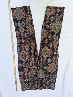 ZARA Boho Geometric Tile Print Straight Leg Pants L 32”W